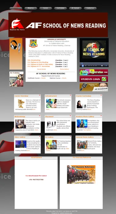 Afschoolofnewsreading website preview