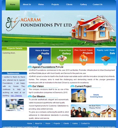 Agaramfoundations website preview