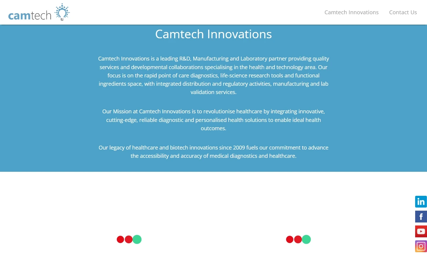 Camtech website preview