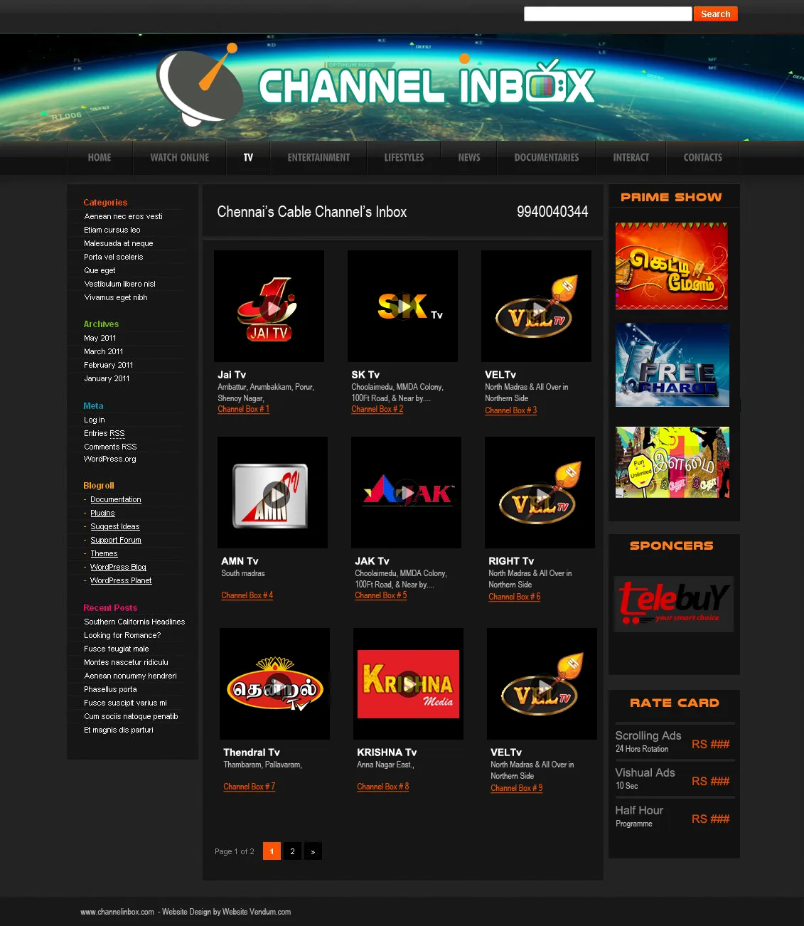 Channelinbox website preview