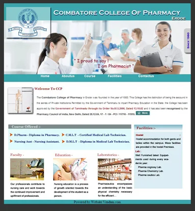 Coimbatorecollegeofpharmacy website preview