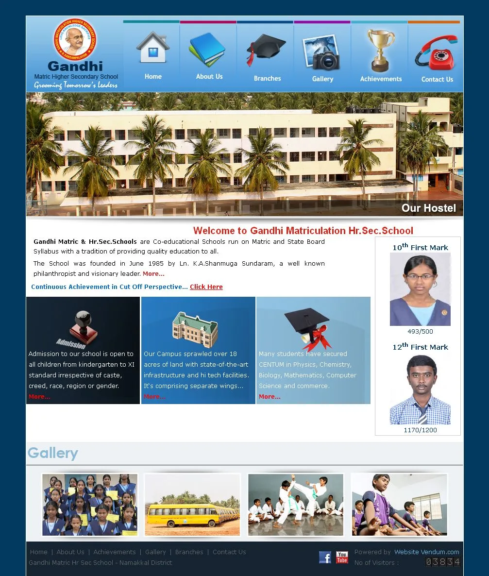Gandhischools website preview