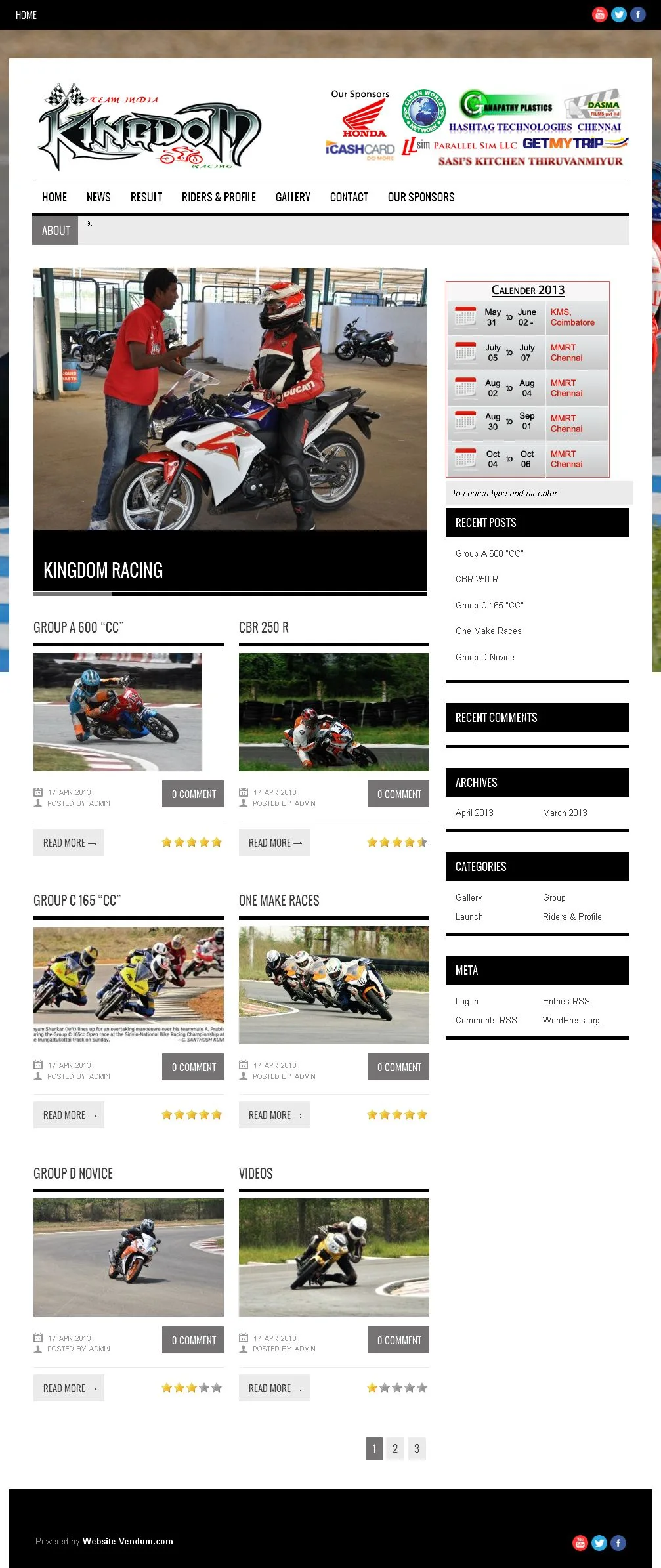 Kingdomracingindia website preview