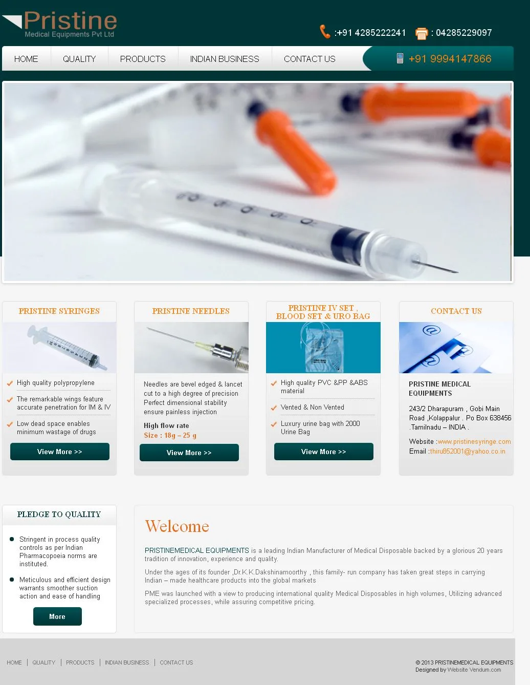Pristinesyringe website preview