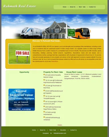 Rahmathrealestate website preview
