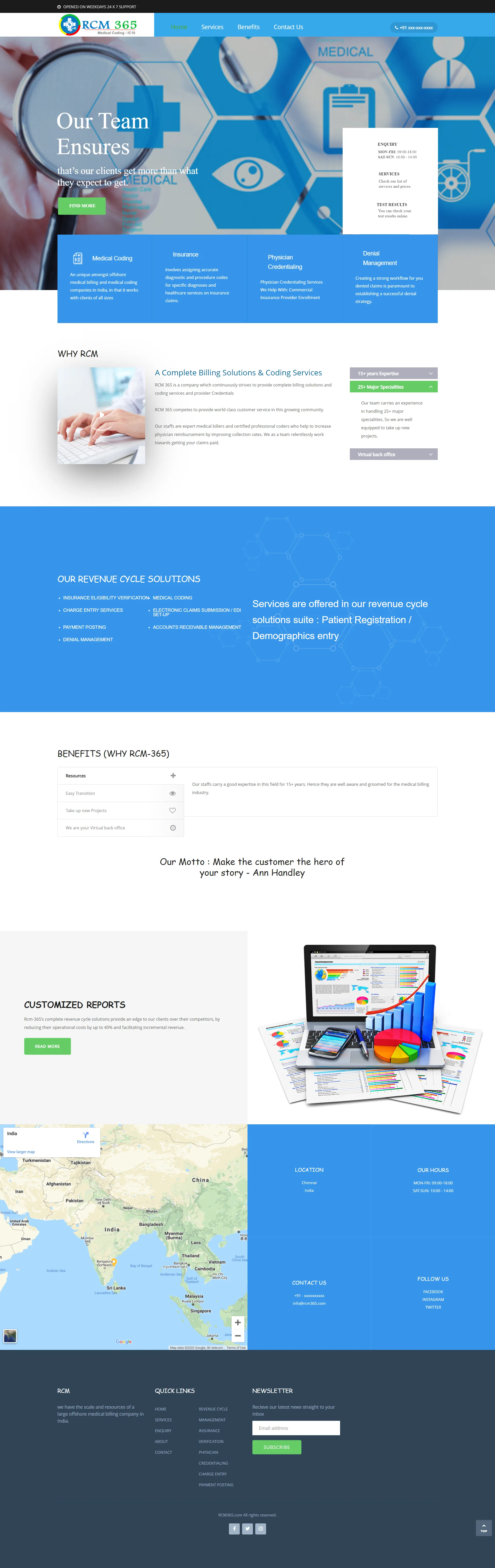 RCM Medical Trans website preview