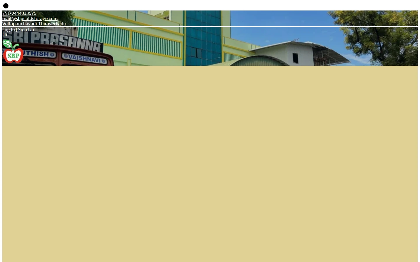 Sbpcoldstorage website preview