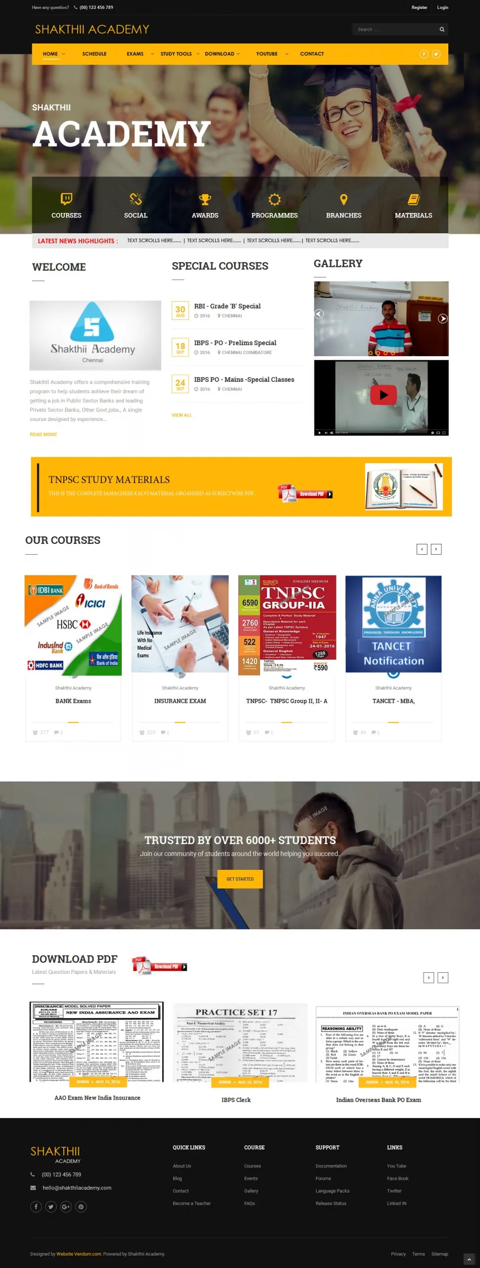 Shakthii Homepage website preview