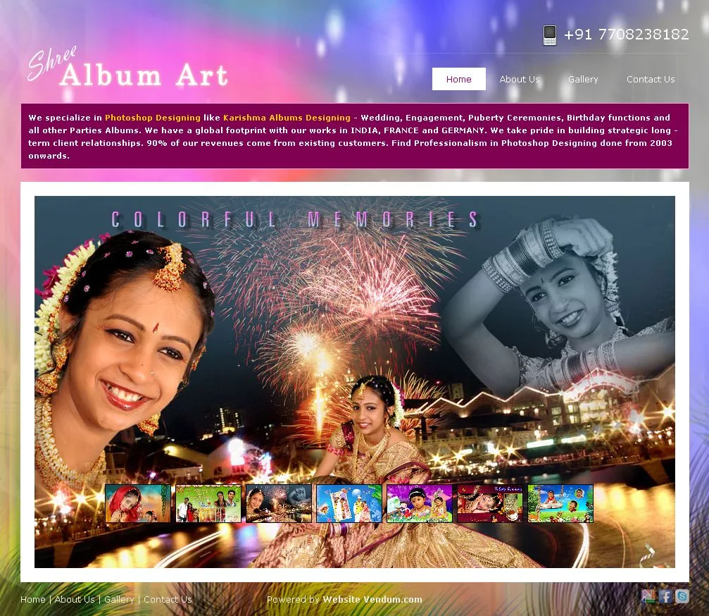 Shreealbumart website preview