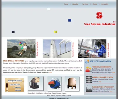 Sreesairamindustries website preview