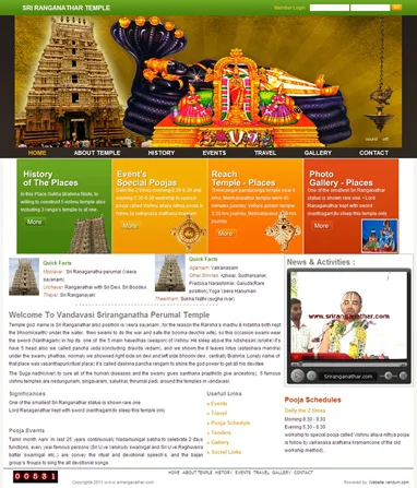 Sriranganathar website preview