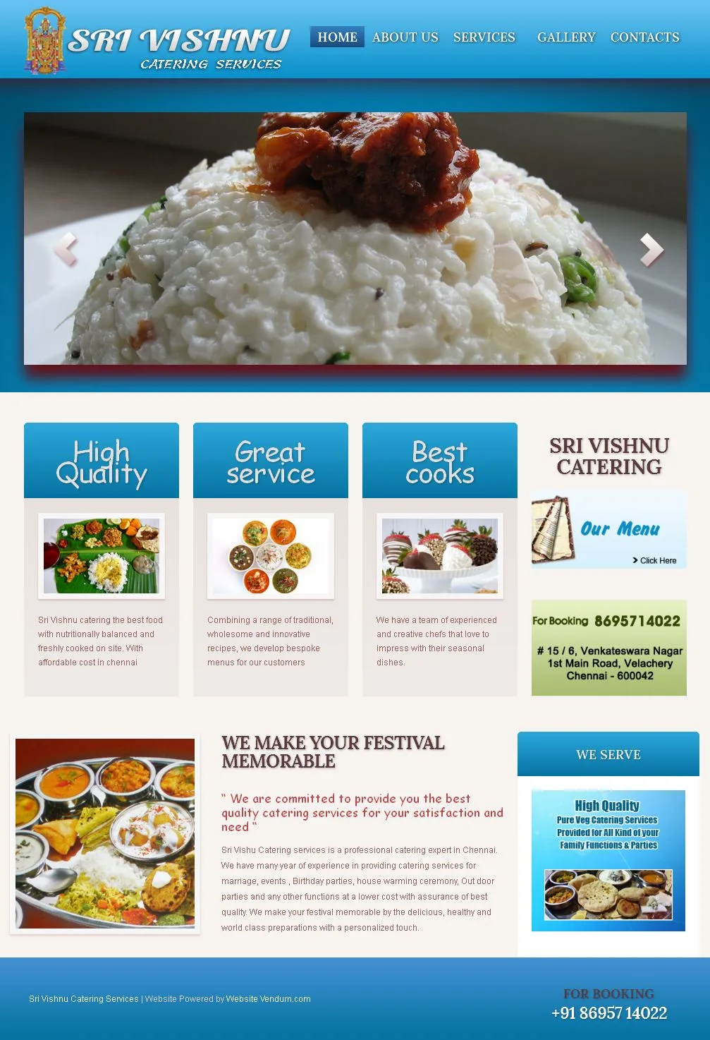 Srivishnucateringservices website preview