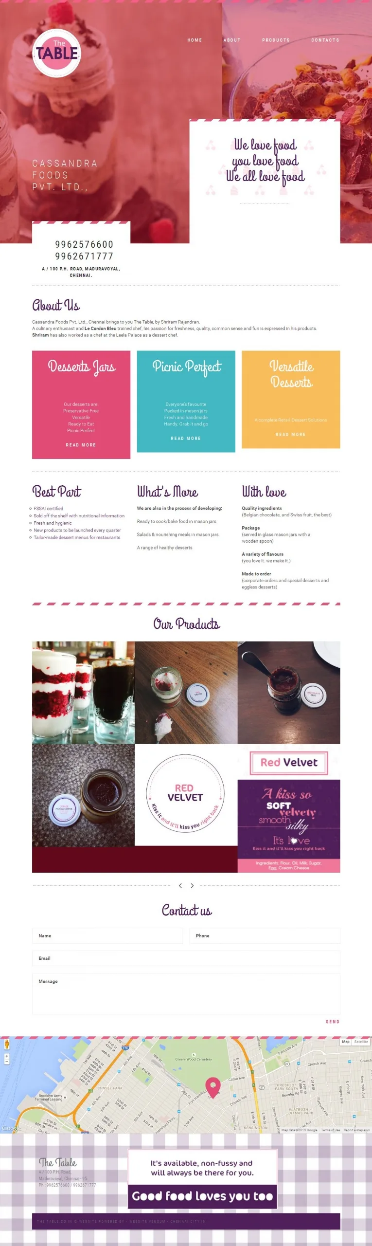 Thetable website preview